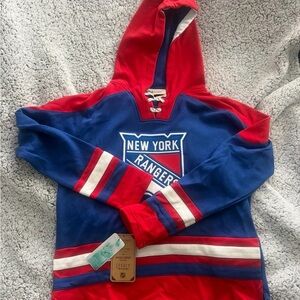 Kids New York Rangers Red and Blue Hoodie